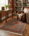 Persian Elegance Collection Area Rug -  Bushehr Rectangle Light Blue  lifestyle 14