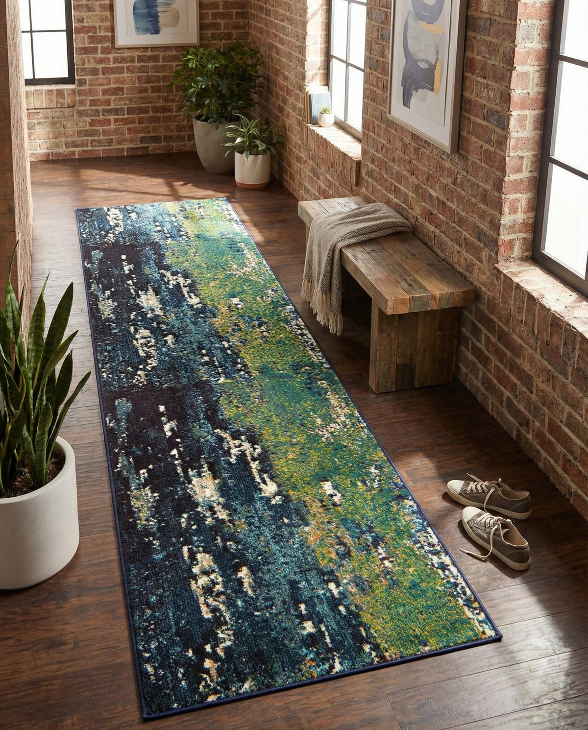 Marrakesh Elegance Collection Area Rug -  Figuig Runner Navy Blue  lifestyle 43