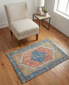 Savannah Threads Collection Area Rug - Charleston Rectangle Orange Yellow  lifestyle 6