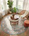 Caribbean Breeze Collection Area Rug -  Floriana Round Light Blue  lifestyle 74