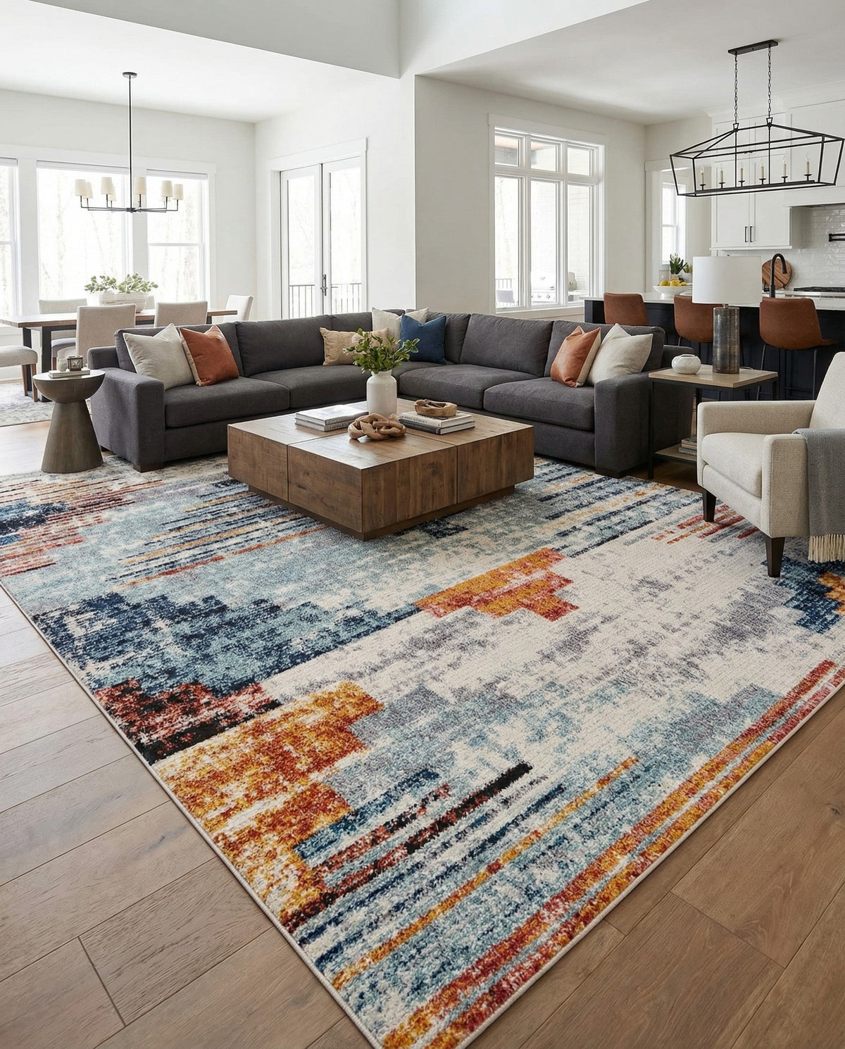 Santa Fe Trails Collection Area Rug -  Arroyo Rectangle Multi  lifestyle 6