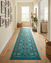 Isfahan Elegance Collection Area Rug - Naghsh-e Jahan (Turquoise) Runner Turquoise  lifestyle 29