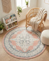 Beverly Grove Collection Area Rug -  Fairfax (Rose) Round Rose  lifestyle 31