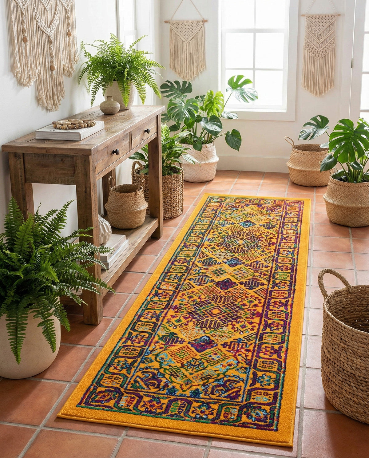 Caribbean Cove Collection Area Rug -  Mustique Runner Multi  lifestyle 129