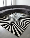 Cyclone Wool Collection Area Rug -  Maelstrom Square Black and White  lifestyle 42