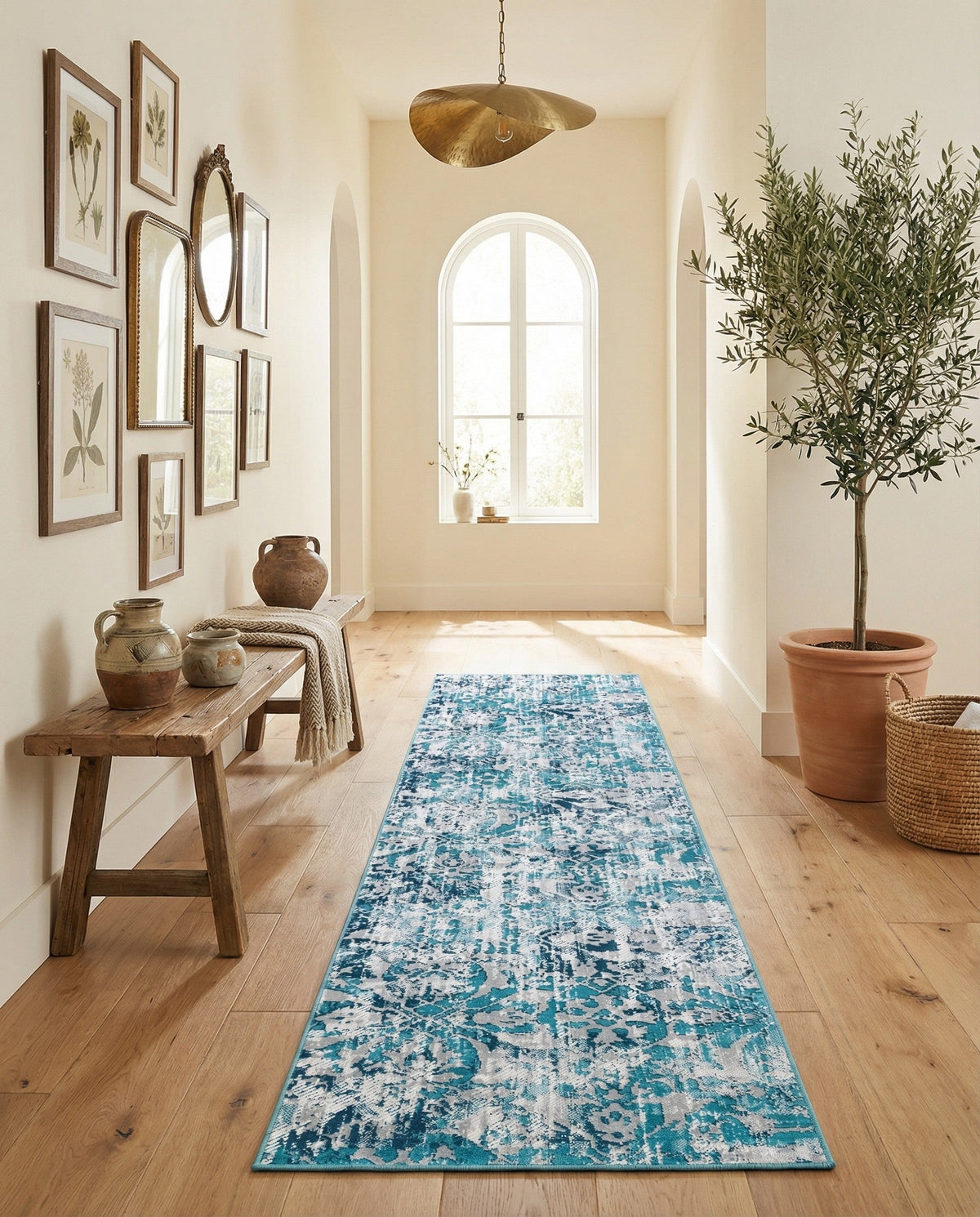 Geneva Terrace Collection Area Rug -  Morges Runner Blue  lifestyle 76
