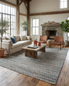 Osian Looms Collection Area Rug - Mumbai Rectangle Navy Blue  lifestyle 8