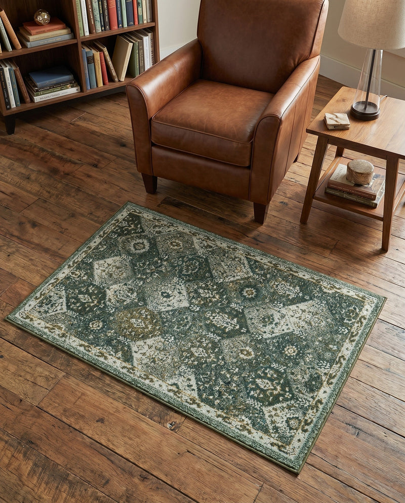 Brighton Terrace Collection Area Rug -  Rottingdean (Green) Rectangle Green  lifestyle 6