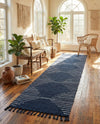 Thar Cotton Collection Area Rug - Jaisalmer (Navy Blue) Runner Navy Blue  lifestyle 51