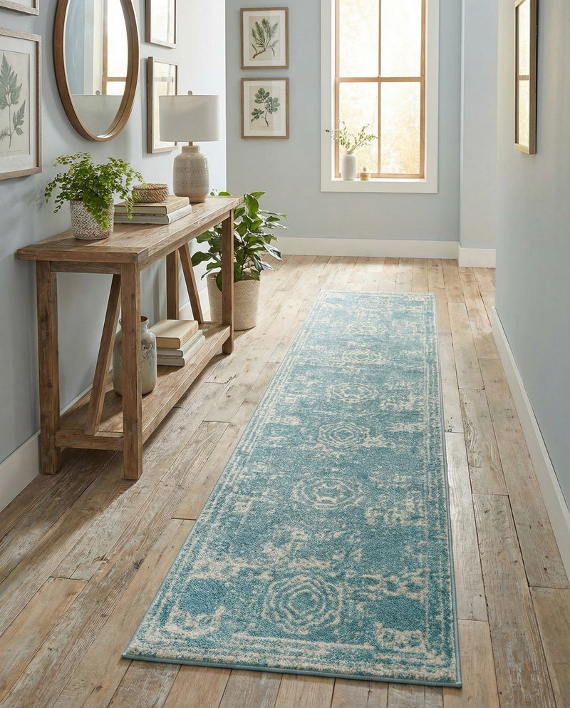 Dover Terrace Collection Area Rug -  Lagoon (Aqua) Runner Aqua  lifestyle 71