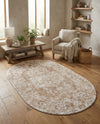 Cambridge Classics Collection Area Rug -  Magdalene (Beige) Oval Beige  lifestyle 61