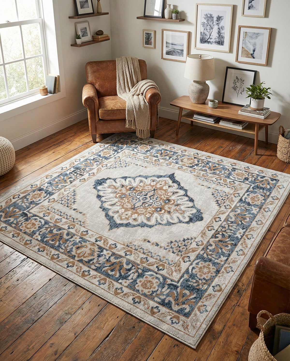 Cambridge Classics Collection Area Rug -  Magdalene (Cream) Square Cream  lifestyle 81
