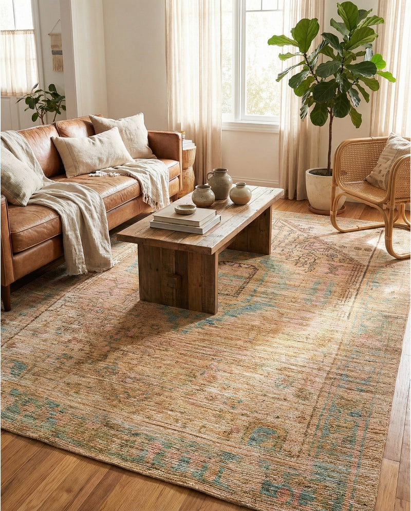 Savannah Threads Collection Area Rug -  Mojave Rectangle Khaki and Ivory  lifestyle 20