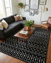 Marrakech Lattice Collection Area Rug - Medina (Black) Rectangle Black  lifestyle 15