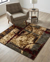 Bistro Lounge Collection Area Rug -  FlatWhite Square Multi  lifestyle 35