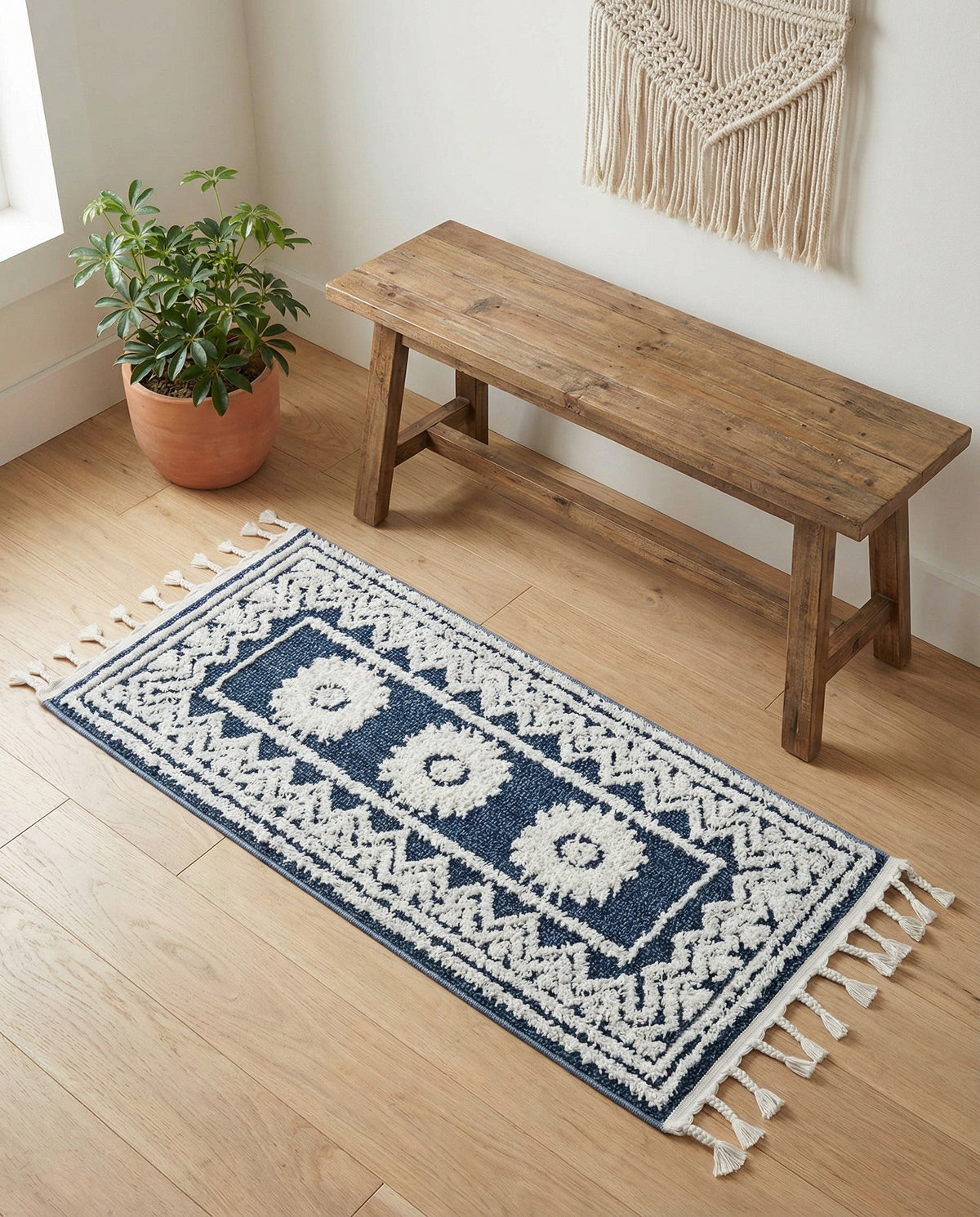 Sahara Chic Collection Area Rug -  Tangier Runner Blue  lifestyle 123