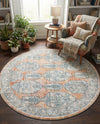 Seville Stripes Collection Area Rug -  Granada (Brick Red) Round Brick Red  lifestyle 64