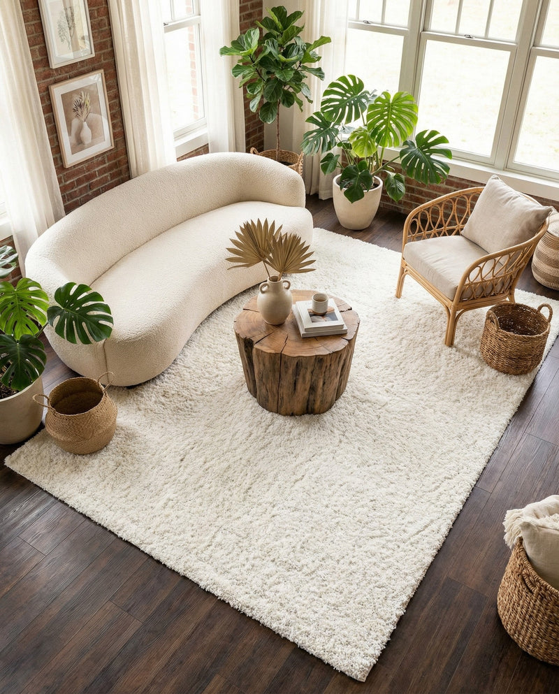 Plush Oasis Collection Area Rug - Serenity (Snow White) Rectangle Snow White  lifestyle 21