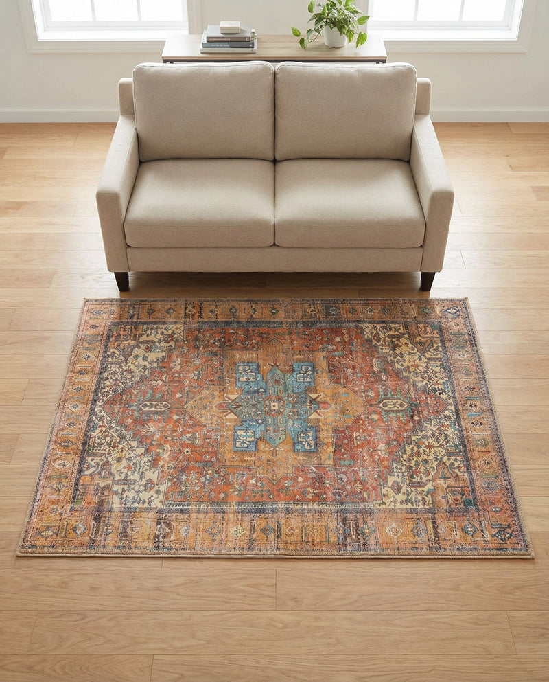 Heritage Elegance Collection Area Rug -  Windsor (Rust Red) Rectangle Rust Red  lifestyle 28