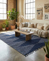 Thar Cotton Collection Area Rug - Jaisalmer (Navy Blue) Rectangle Navy Blue  lifestyle 7