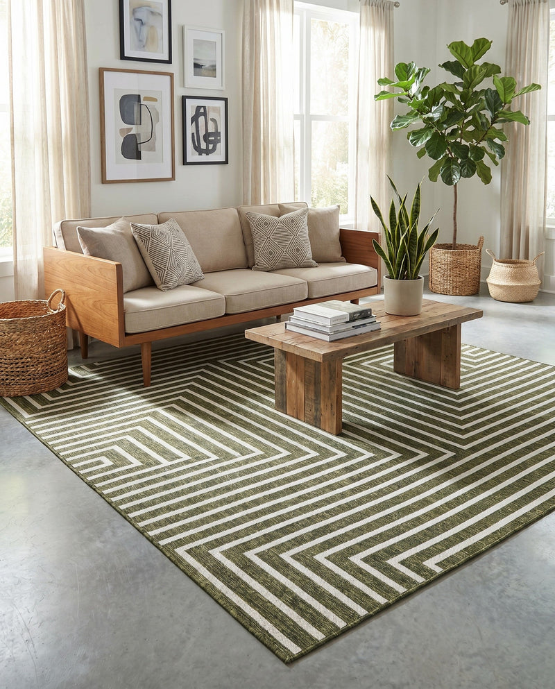 Urban Terrace Collection Area Rug -  Astoria (Green) Rectangle Green  lifestyle 12