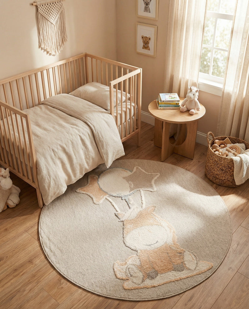 Wonder Tykes Collection Area Rug - Enchanted Round Peach Blossom  lifestyle 59