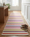 Seaside Stripes Collection Area Rug - Azul Runner White  lifestyle 71