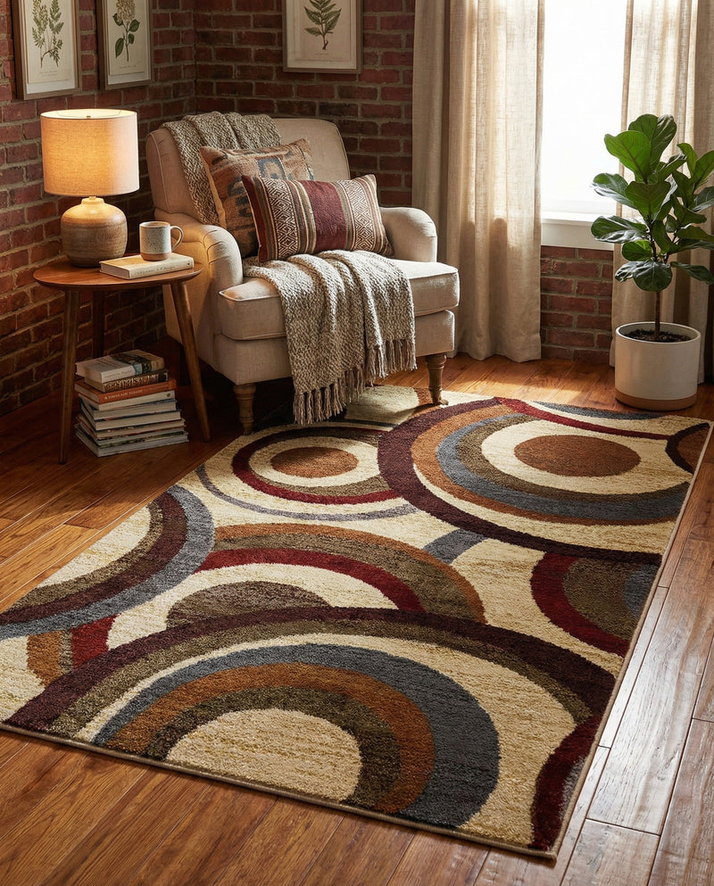 Bistro Lounge Collection Area Rug -  Macchiato Rectangle Beige  lifestyle 18