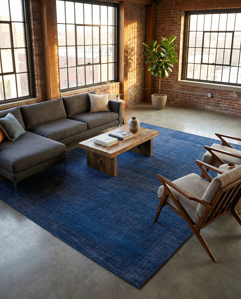 Soho Elegance Collection Area Rug - Chelsea (Navy Blue) Rectangle Navy Blue  lifestyle 14