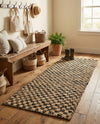 Plaid Savannah Collection Area Rug - Charleston Runner Black and Natural  lifestyle 30