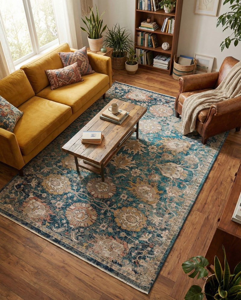 Seville Stripes Collection Area Rug -  Cordoba (Blue) Rectangle Blue  lifestyle 11