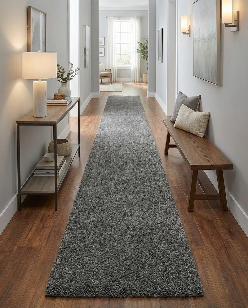 Cozy Comfort Shag Collection Area Rug - Haven (Smoke Gray) Runner Smoke Gray  lifestyle 59