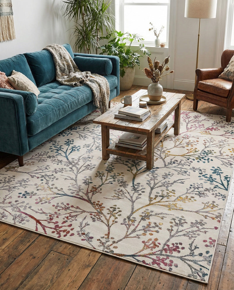 Meadow Breeze Collection Area Rug -  Sunbeam Rectangle Ivory  lifestyle 22