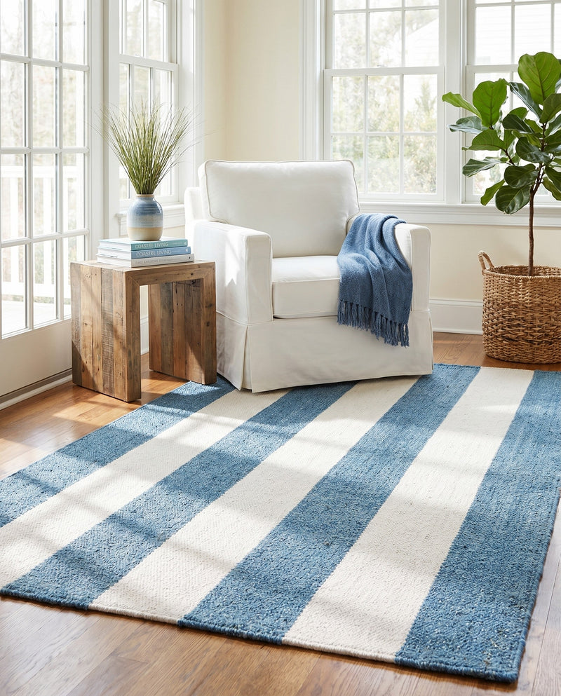 Martha's Vineyard Blueprints Collection Area Rug - Edgartown Rectangle Sky blue  lifestyle 62