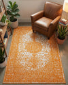 Dover Terrace Collection Area Rug - Marina (Orange) Rectangle Orange  lifestyle 5