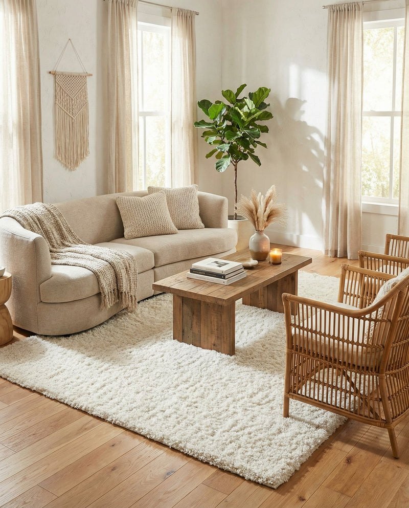 Alpine Plush Collection Area Rug -  Cortina (White) Rectangle White  lifestyle 18