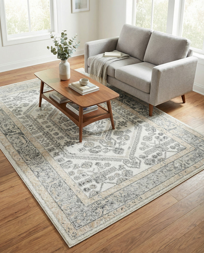 Adriana Terrace Collection Area Rug - Capri (Ivory) Rectangle Ivory  lifestyle 17