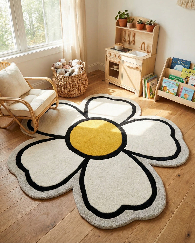 Whimsy Wonders Wool Collection Area Rug -  Arctic Round Ivory  lifestyle 14