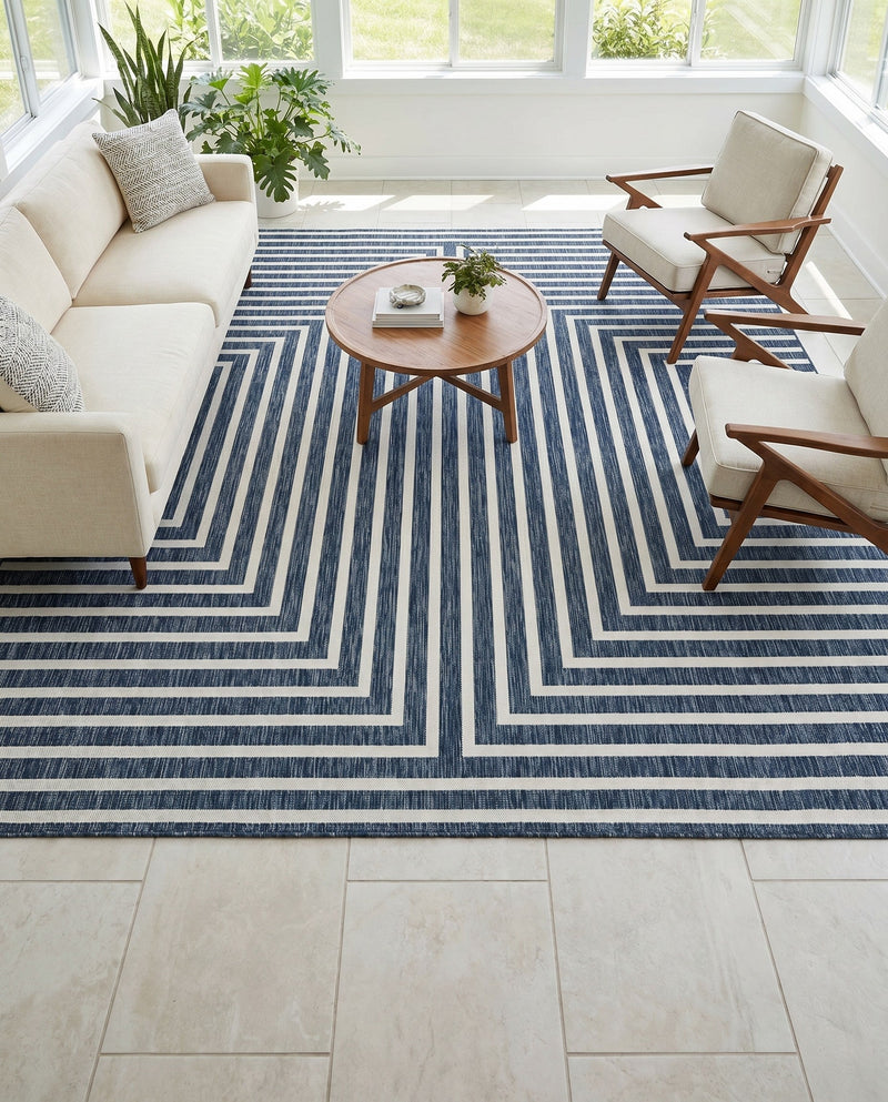 Urban Terrace Collection Area Rug -  Astoria (Blue) Square Blue  lifestyle 54