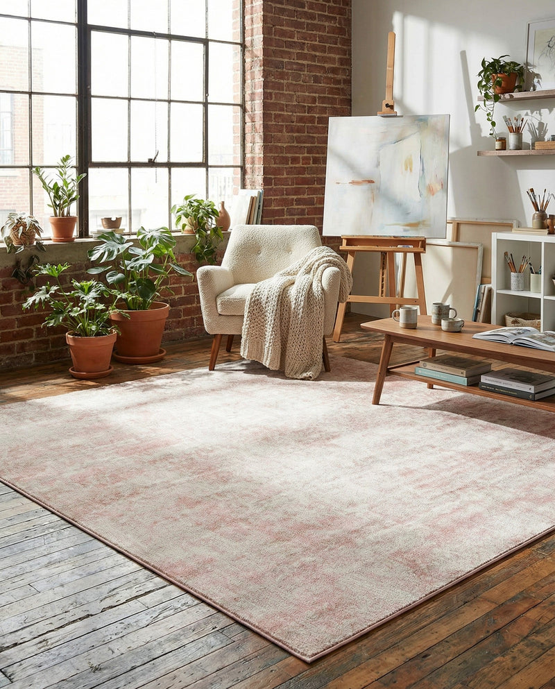 Luminara Sands Collection Area Rug - Elysium (Carnation Pink) Square Carnation Pink  lifestyle 75