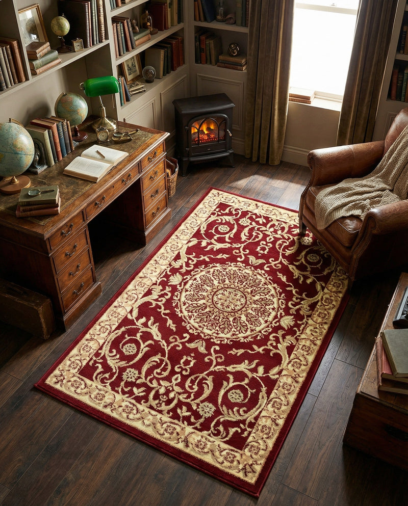 Versailles Elegance Collection Area Rug -  Montreuil Rectangle Red  lifestyle 47