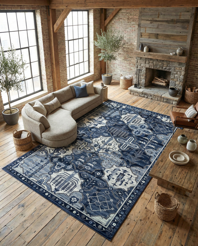Horizon Collection Area Rug - Dawn Rectangle Blue  lifestyle 46