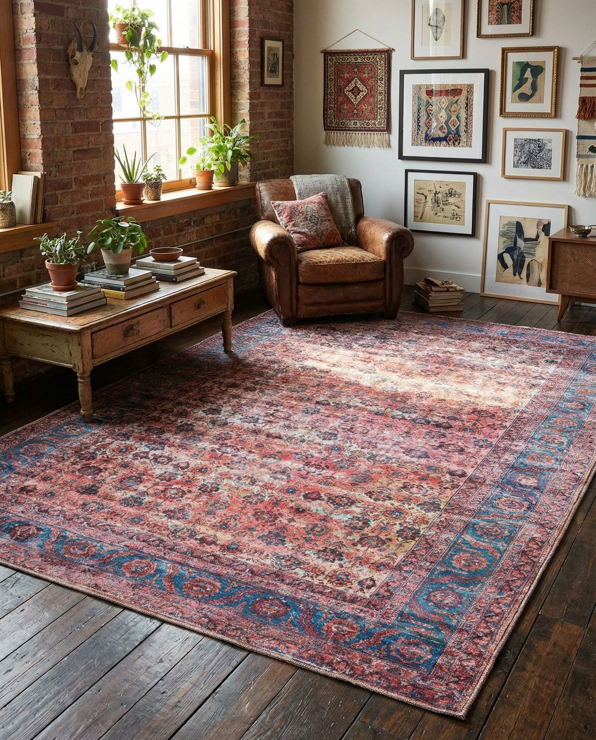 Zahara Oasis Collection Area Rug -  Meknes Rectangle Antique Pink  lifestyle 12