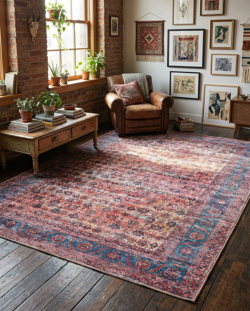 Zahara Oasis Collection Area Rug -  Meknes Rectangle Antique Pink  lifestyle 12