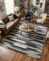 Autumn Meadow Collection Area Rug -  Duskridge Rectangle Blue Gray  lifestyle 12