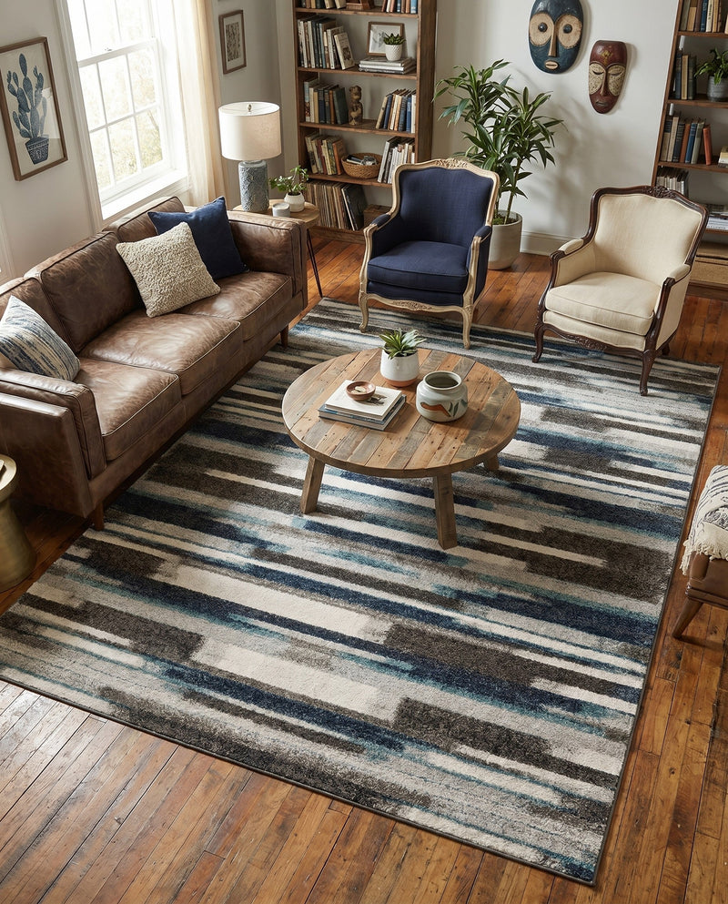 Autumn Meadow Collection Area Rug -  Duskridge Rectangle Blue Gray  lifestyle 12