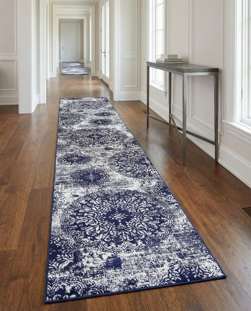 Riviera Elegance Collection Area Rug -  Monaco (Navy Blue) Runner Navy Blue  lifestyle 76