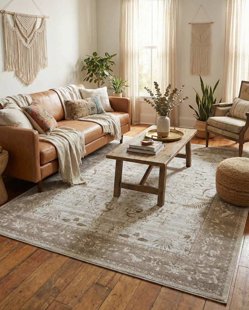 Horizon Collection Area Rug -  Apex (Light Gray) Rectangle Light Gray  lifestyle 13