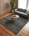 Marrakesh Lattice Collection Area Rug - Casablanca (Charcoal Gray) Square Charcoal Gray  lifestyle 75