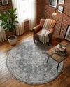 Caribbean Breeze Collection Area Rug -  Utila Round Fume Gray  lifestyle 37